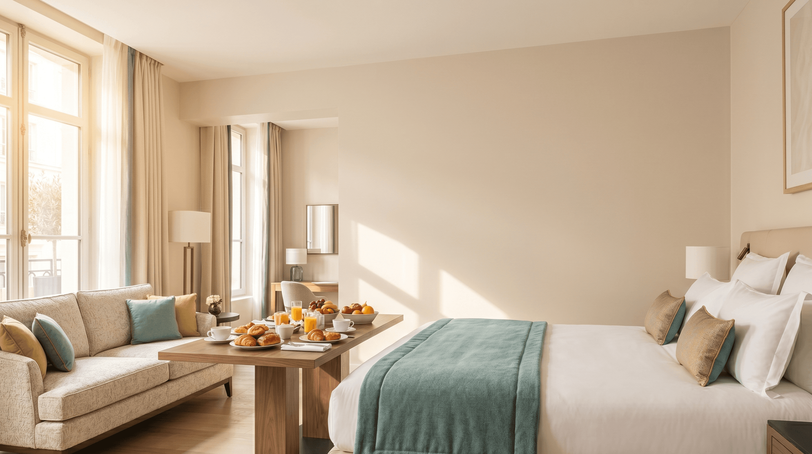 غرفة فندقية عائلية مريحة بتجهيزات كاملة